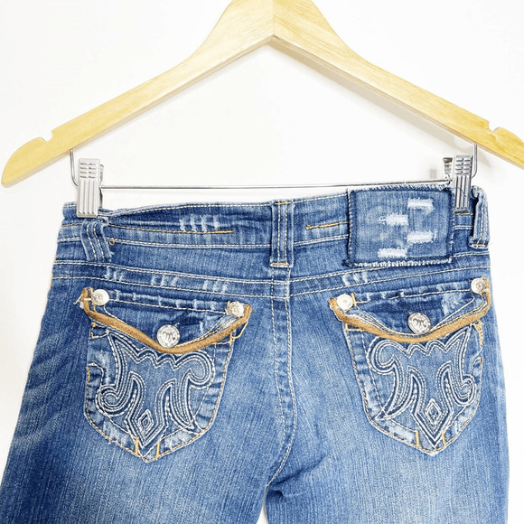 Vintage y2k 00s Mek Denim Oaxaca Boot Cut Jeans western low rise Womens 25 - Picture 8 of 8